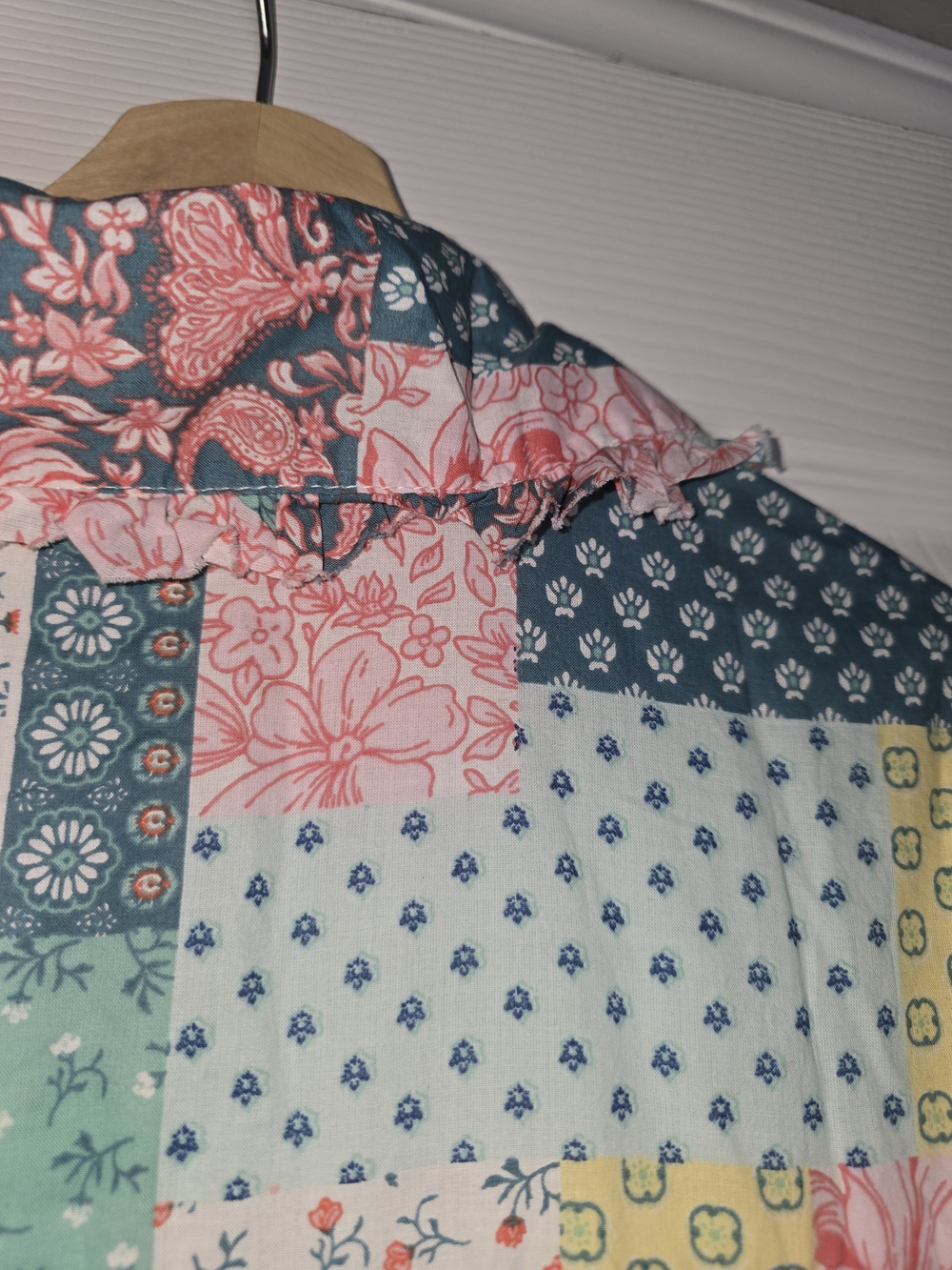 Simply Southern Patchwork Tiered Button-Front Dress in Multicolor Size Small - Picture 8 of 10